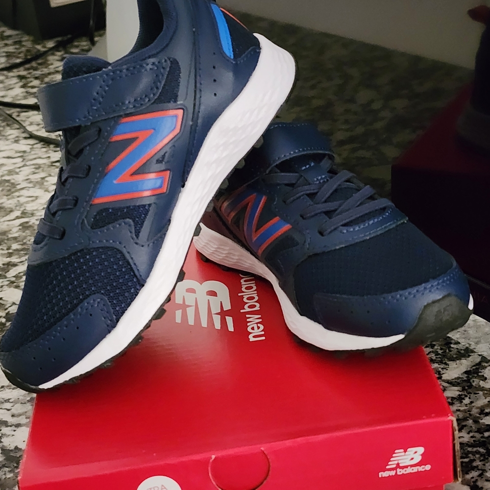 New Balance Kids' Navy and Red Sneakers